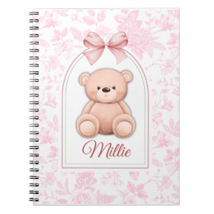 Millie Custom Pink Teddy Bear Nursery Design Notebook