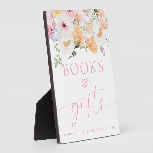 Millie Floral Books and Gifts Tabletop Sign Plaque (Side)