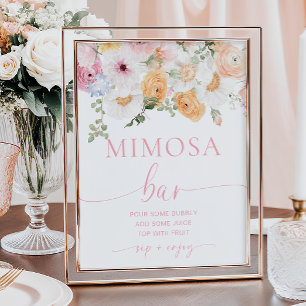 Millie Floral Bridal Shower Mimosa Bar Sign