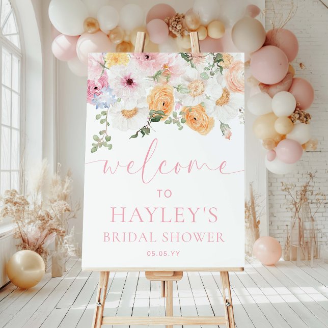 Millie Floral Bridal Shower Welcome Sign (Welcome Sign Bridal Shower MIllie )