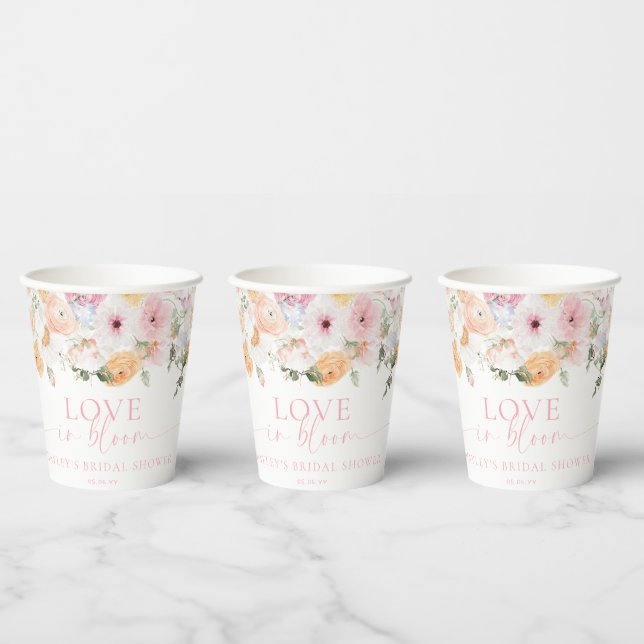 Millie Floral Love In Bloom Bridal Shower Paper Cups (Multi)
