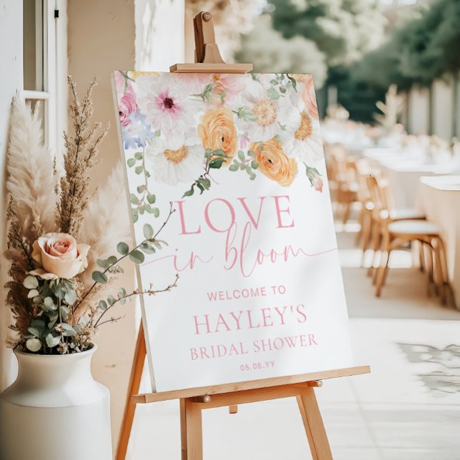 Millie Floral Love In Bloom Bridal Shower Welcome Poster (Creator Uploaded)