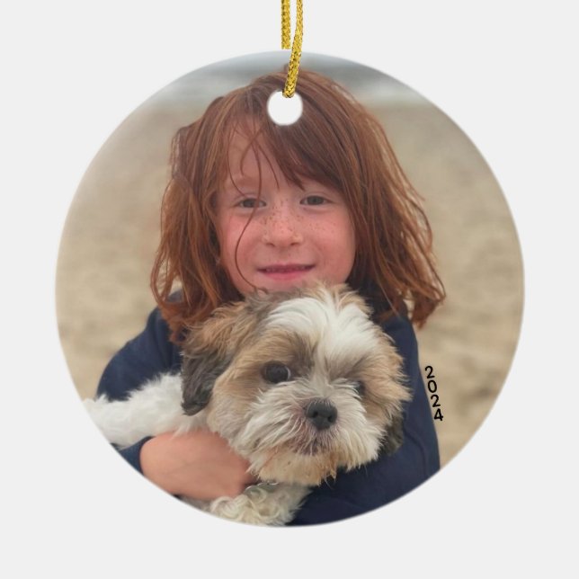 Millie Mushu Design Ceramic Ornament (Front)