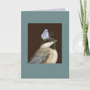 Millie the black-capped chickadee card