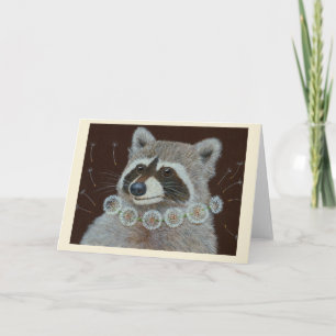Millie the racoon greeting card