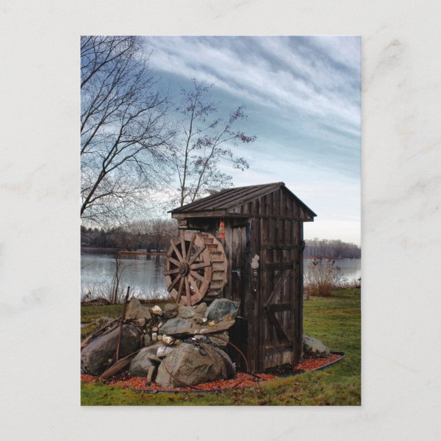 Milling about the old outhouse postcard (Front)