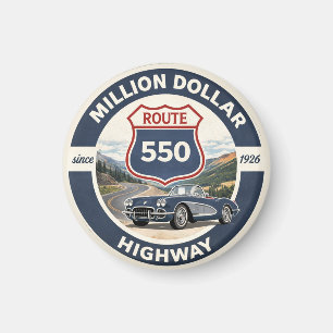 Million Dollar Highway Route 550 classic car gift Magnet