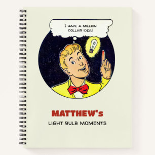 Million Dollar Idea Your Text Retro Comics Panel Notebook