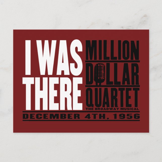 Million Dollar Quartet "I Was There" Postcard (Front)