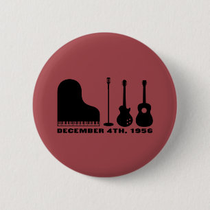 Million Dollar Quartet Instruments - Black 6 Cm Round Badge