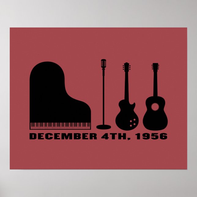 Million Dollar Quartet Instruments - Black Poster (Front)