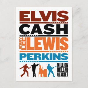 Million Dollar Quartet Names Postcard