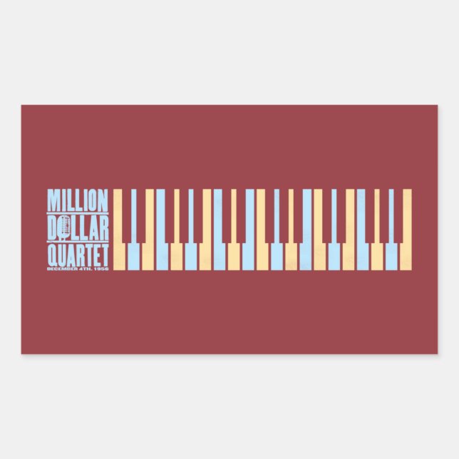 Million Dollar Quartet Piano Rectangular Sticker (Front)