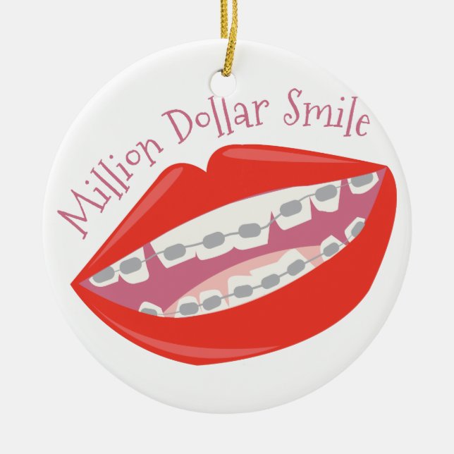 Million Dollar Smile Ceramic Tree Decoration (Front)