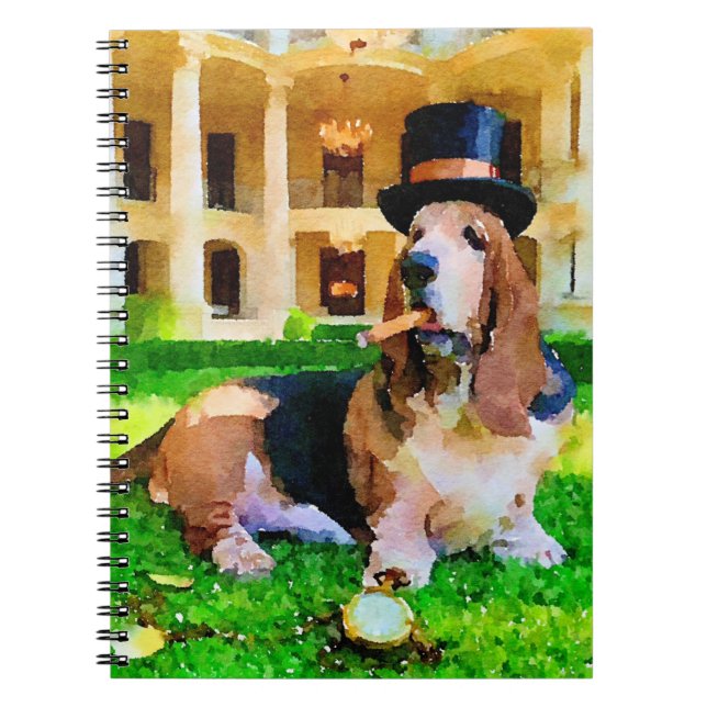 Millionaire Basset hound Spiral Notebook (Front)
