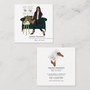 Millionaire Mindset Interior Designer Square Business Card