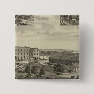 Mills and Residences in Kansas 15 Cm Square Badge