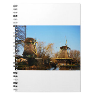 Mills in Dutch landscape. Notebook