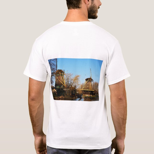 Mills in Dutch landscape. T-Shirt (Back)