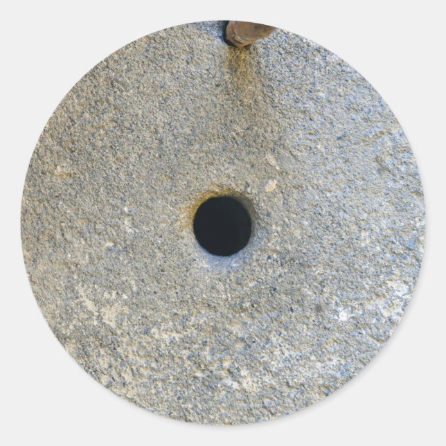 millstone mill stone flour wheat cereal bread grin classic round sticker (Front)