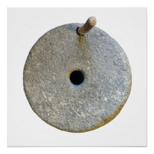millstone mill stone flour wheat cereal bread grin poster