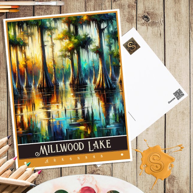 Millwood Lake, Arkansas | Vintage Painting Postcard (Creator Uploaded)