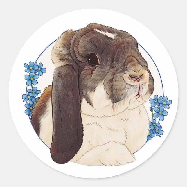 Milly Moo Bunny Classic Round Sticker (Front)