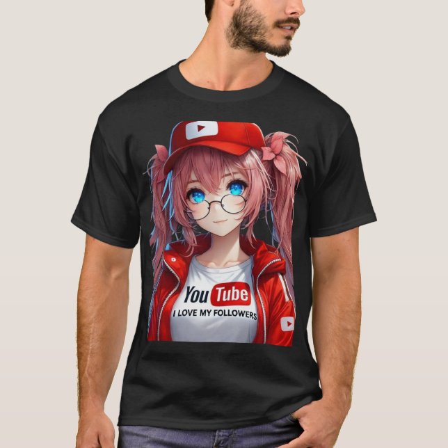 MILLY Q CHICA ANIME INFLUENCER WITH YOUTUBE CLOTHE T-Shirt (Front)