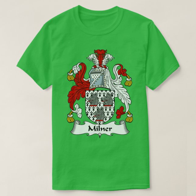 Milner Coat of Arms Family Crest  T-Shirt (Design Front)