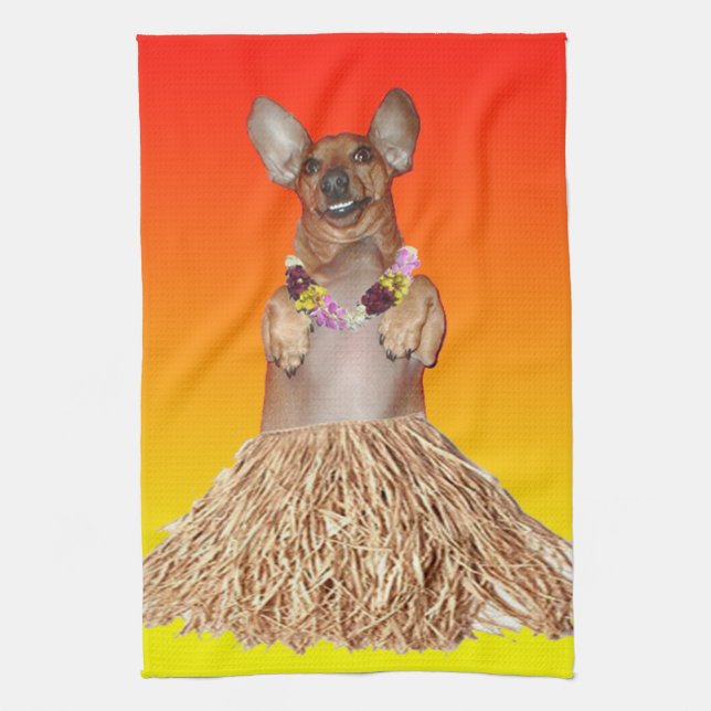 Milner The Dancing Dachshund Kitchen Towel (Vertical)