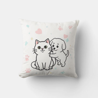 Milo & Bo Kawaii Cat & Dog Pillow