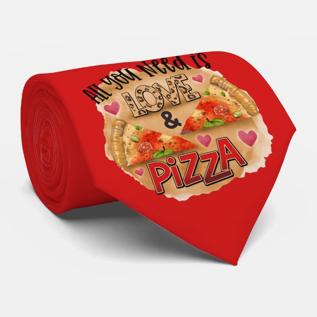Milo Dale All You Need Is Love and Pizza Necktie (Rolled)