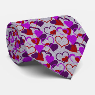 Milo Dale Hearts and Grey Men's Necktie