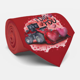 Milo Dale I Dig You Bulldozer Red Necktie