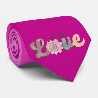 Milo Dale Love Flower Purple Men's Necktie