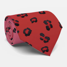 Milo Dale Red and Black Leppard Pink Necktie