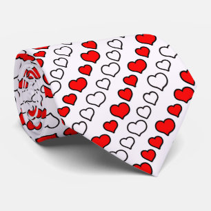 Milo Dale Red and White Hearts Men's Necktie