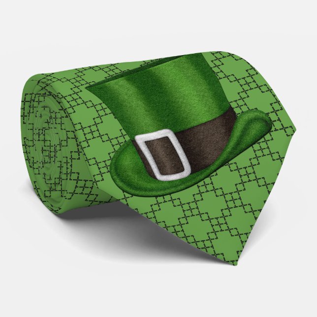 Milo Dale St Patrick's Black on Green Men's Tie (Rolled)