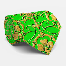 Milo Dale St Patrick's Shamrock Green Men's Tie