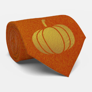 Milo Gold Pumpkin Thanksgiving Orange Tie