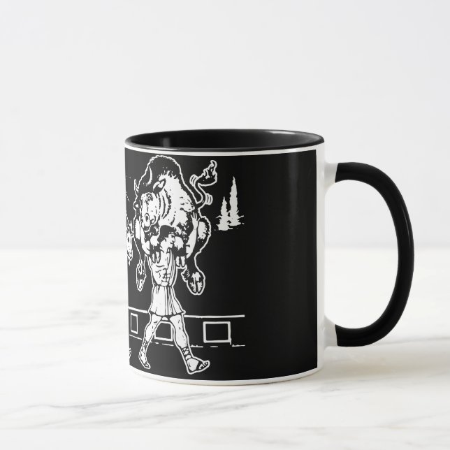 Milo of Croton And The Bull - Gym Motivational Mug (Right)