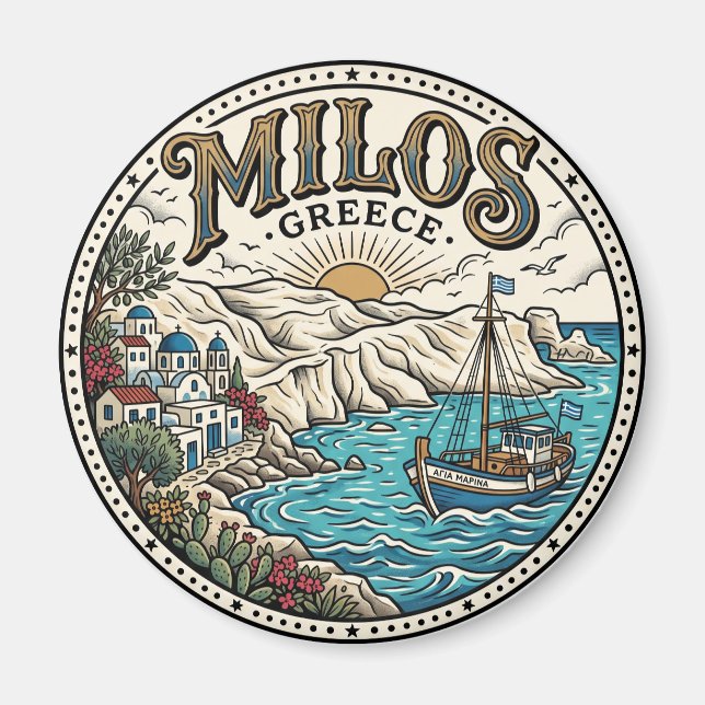 Milos Greece Magnet (Front)