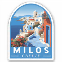 Milos Greece Travel Art Vintage