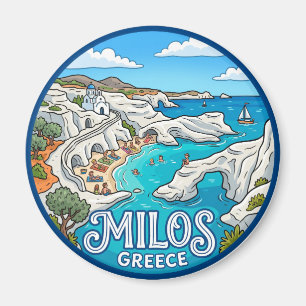 Milos Island, Sarakiniko Beach Greece Magnet