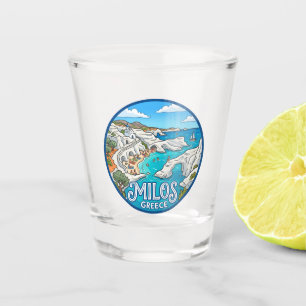 Milos Island, Sarakiniko Beach Greece Shot Glass
