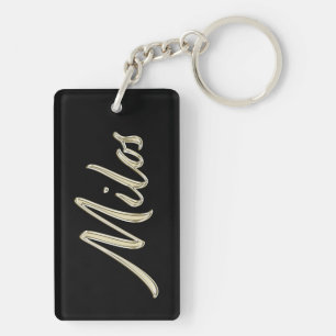 Milos name whitegold key trailer ring