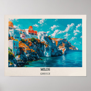Milos Travel Poster Milos Print Greece Art Print