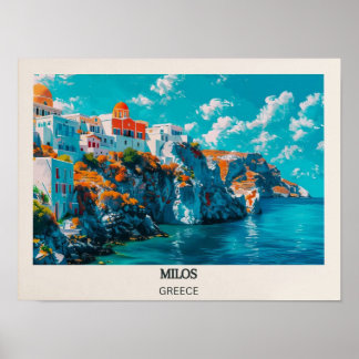 Milos Travel Poster Milos Print Greece Art Print 