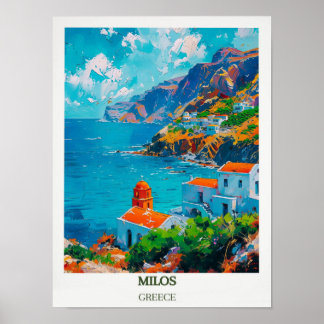 Milos Travel Print, Travel Poster of Milos, Greece