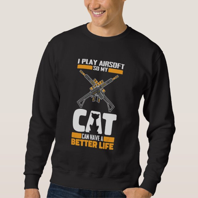 Milsim Cat Gun - Rifle Airsoft Sweatshirt (Front)